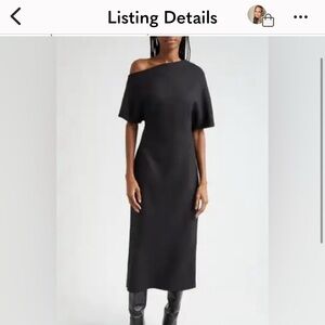 ROHE Sculptural Asymmetric Drape Dress Black Sz 44